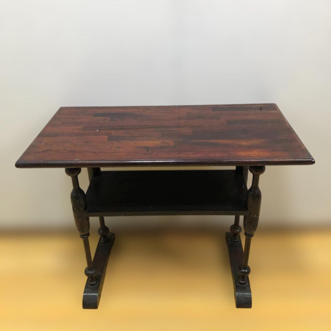 送料無料 アンティーク調 木製テーブル 葡萄彫刻 花台 飾り棚 　251214