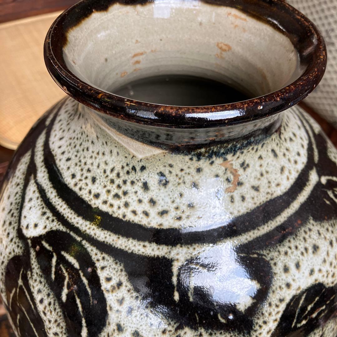 壺　柿図　花びん