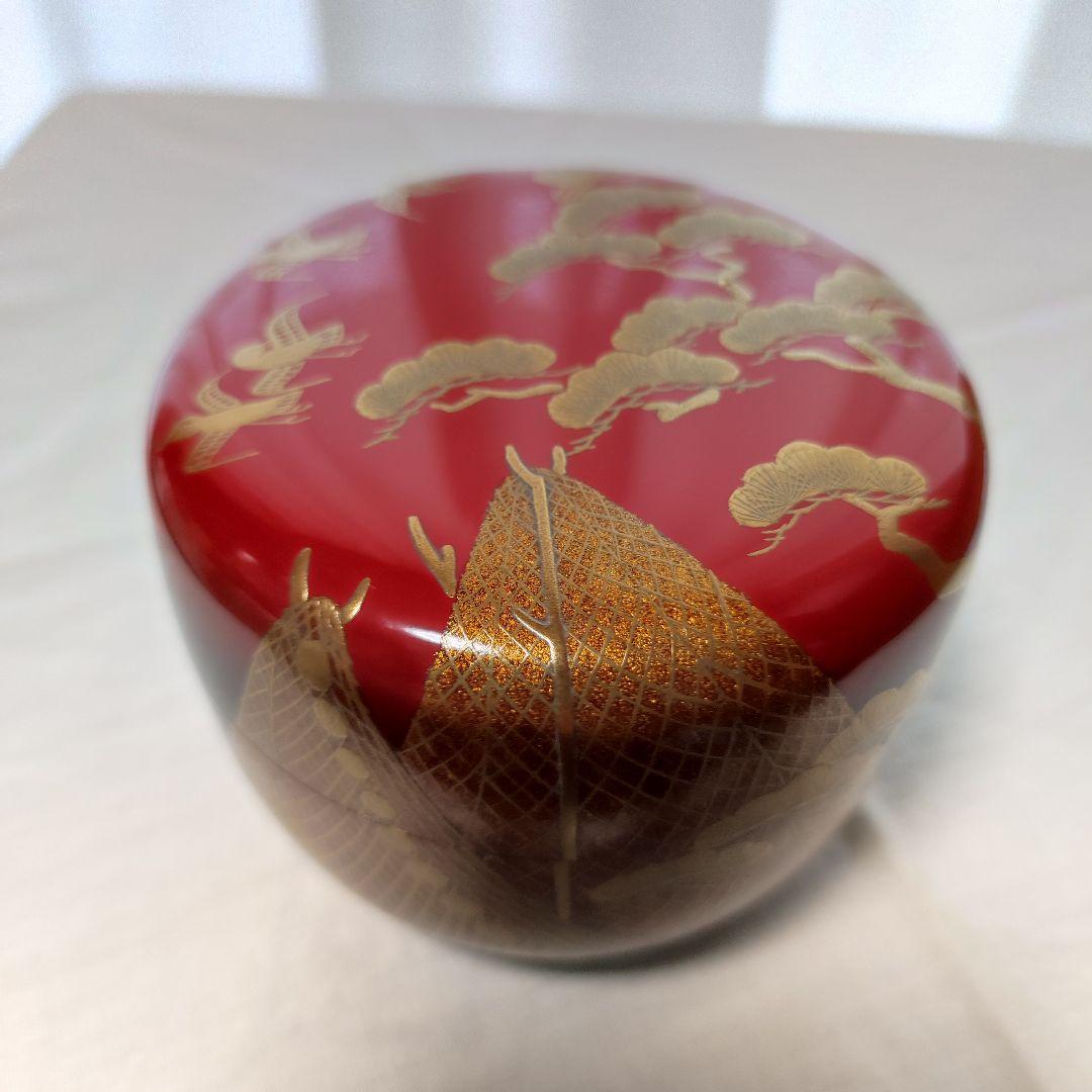 茶道具◆干網蒔絵利休棗◆中谷隆佳造