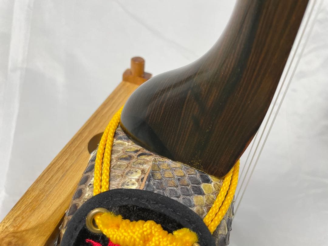 宮古木工芸 縞黒檀/カマゴン　本皮1枚張り三線