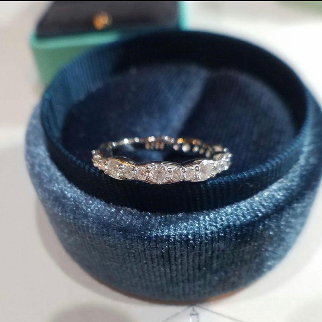 koso0616！最高級モアサナイト　ウェーブエタニティリング