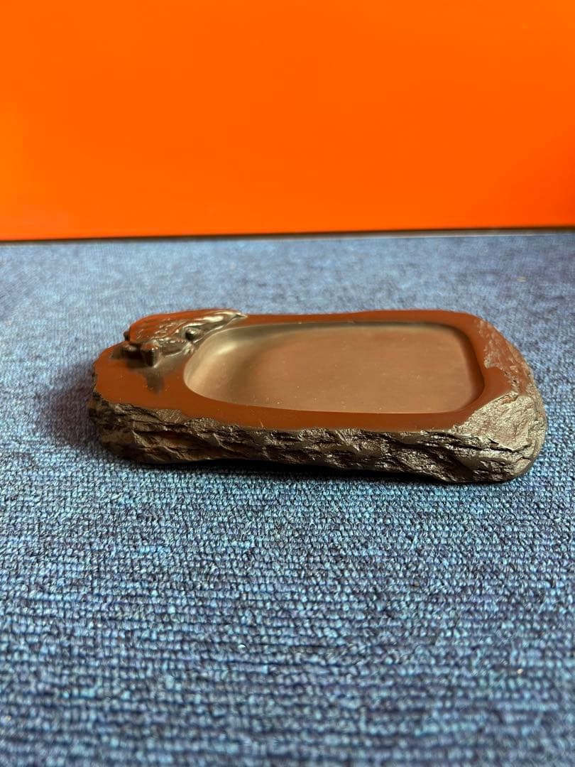 1335 書道 硯 赤間硯　赤間紫金石  亀文　昭竜山作