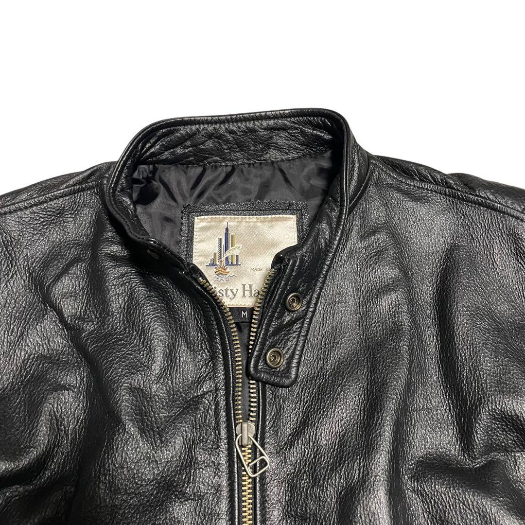 極美品【Misty Harbor】リアルレザーシングルライダースジャケット 黒M