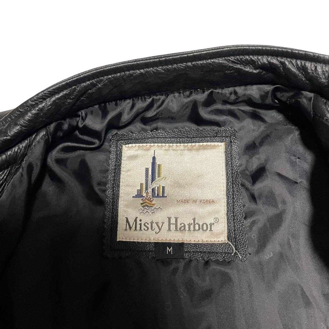 極美品【Misty Harbor】リアルレザーシングルライダースジャケット 黒M