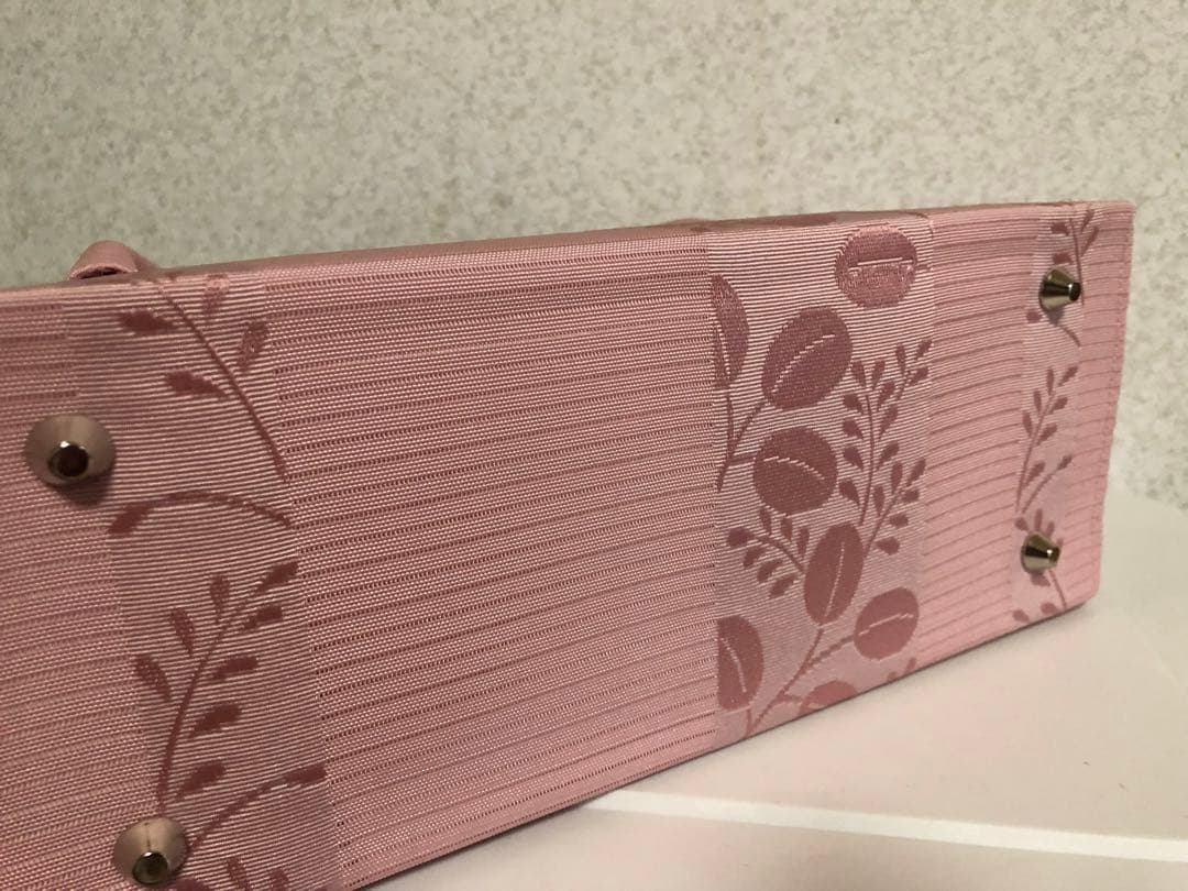 葉柄ピンク和装用バッグ