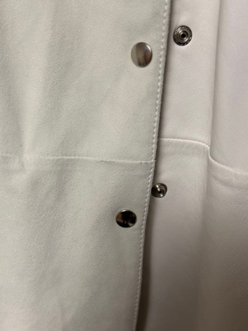 メゾンマルジェラ MM6 ホワイト 2トーン　レザージャケット