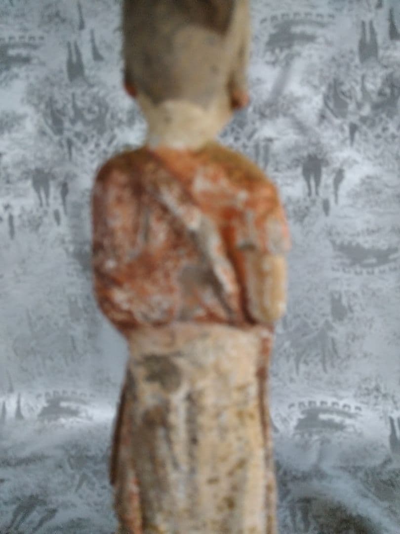 中国古代 加彩婦人俑　中国古美術