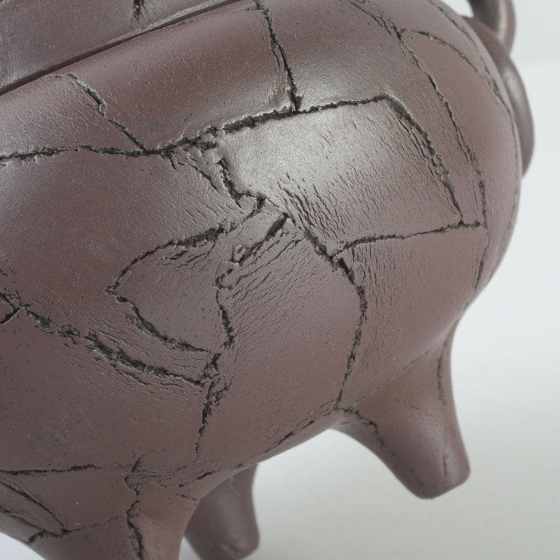 常滑焼　小西洋平作　切練込　香炉　透かし蓋　共箱　V　9623