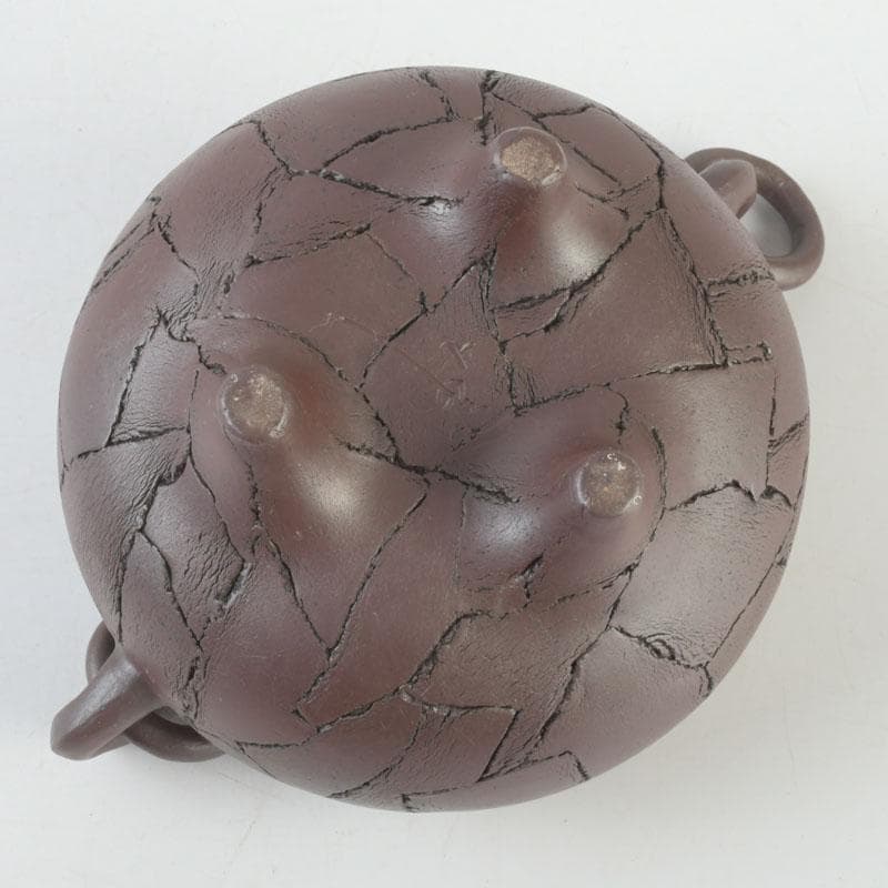 常滑焼　小西洋平作　切練込　香炉　透かし蓋　共箱　V　9623