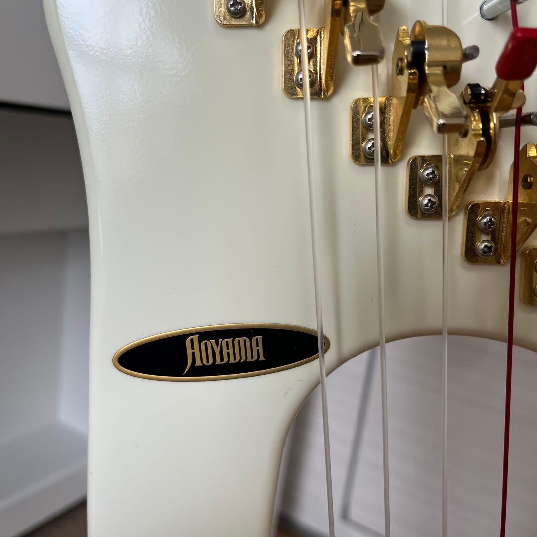 青山ハープ　サウルハープ　25S ホワイト　専用ケース付き　25弦　楽譜台も
