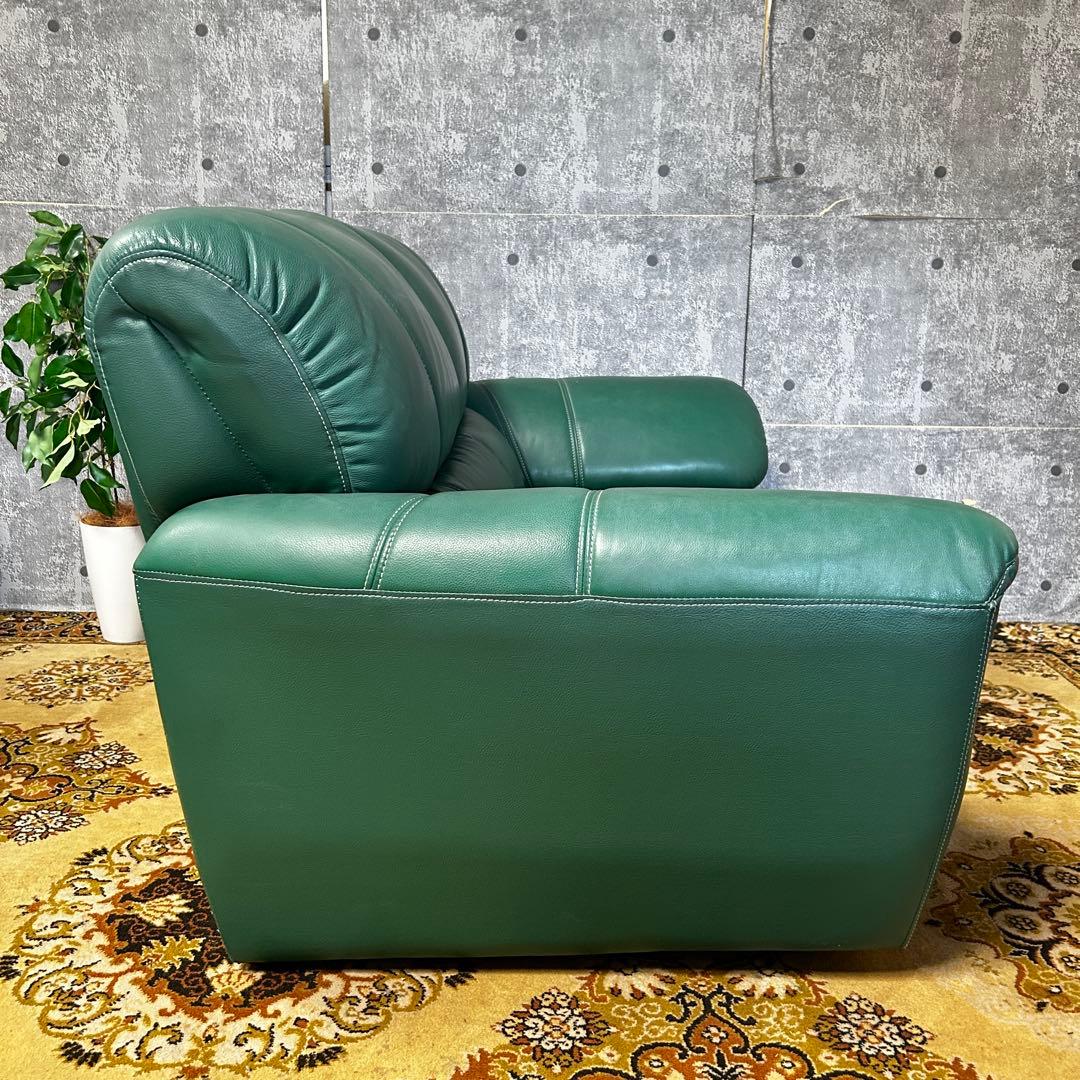 ▼꧁革素材꧂2人掛けアームソファ グリーン レザー 合成皮革 リビング