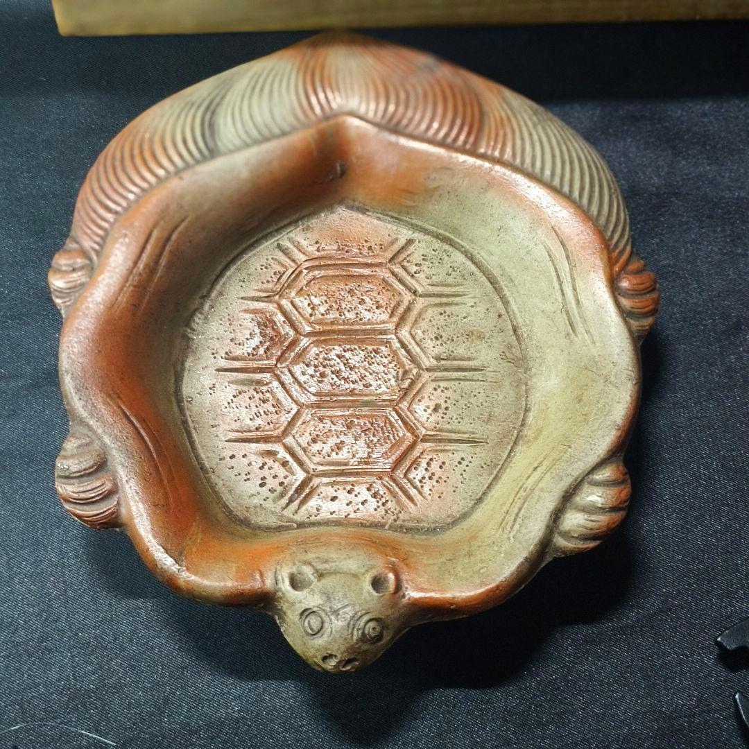 古備前 火襷亀甲皿 桃山骨董 無銘 古美術 アンティーク 蒐集家放出美品 古箱付