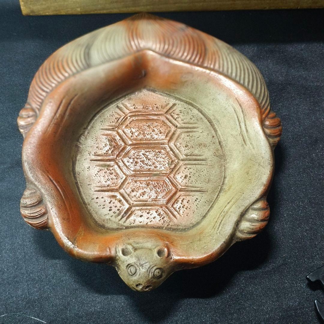 古備前 火襷亀甲皿 桃山骨董 無銘 古美術 アンティーク 蒐集家放出美品 古箱付