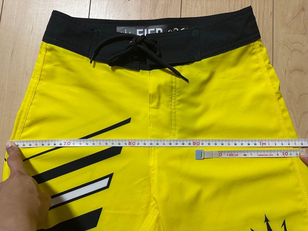 FIED フィジーク用サーフパンツ イエロー ストライプ