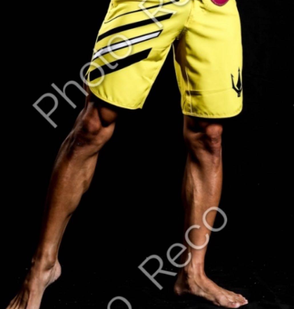 FIED フィジーク用サーフパンツ イエロー ストライプ