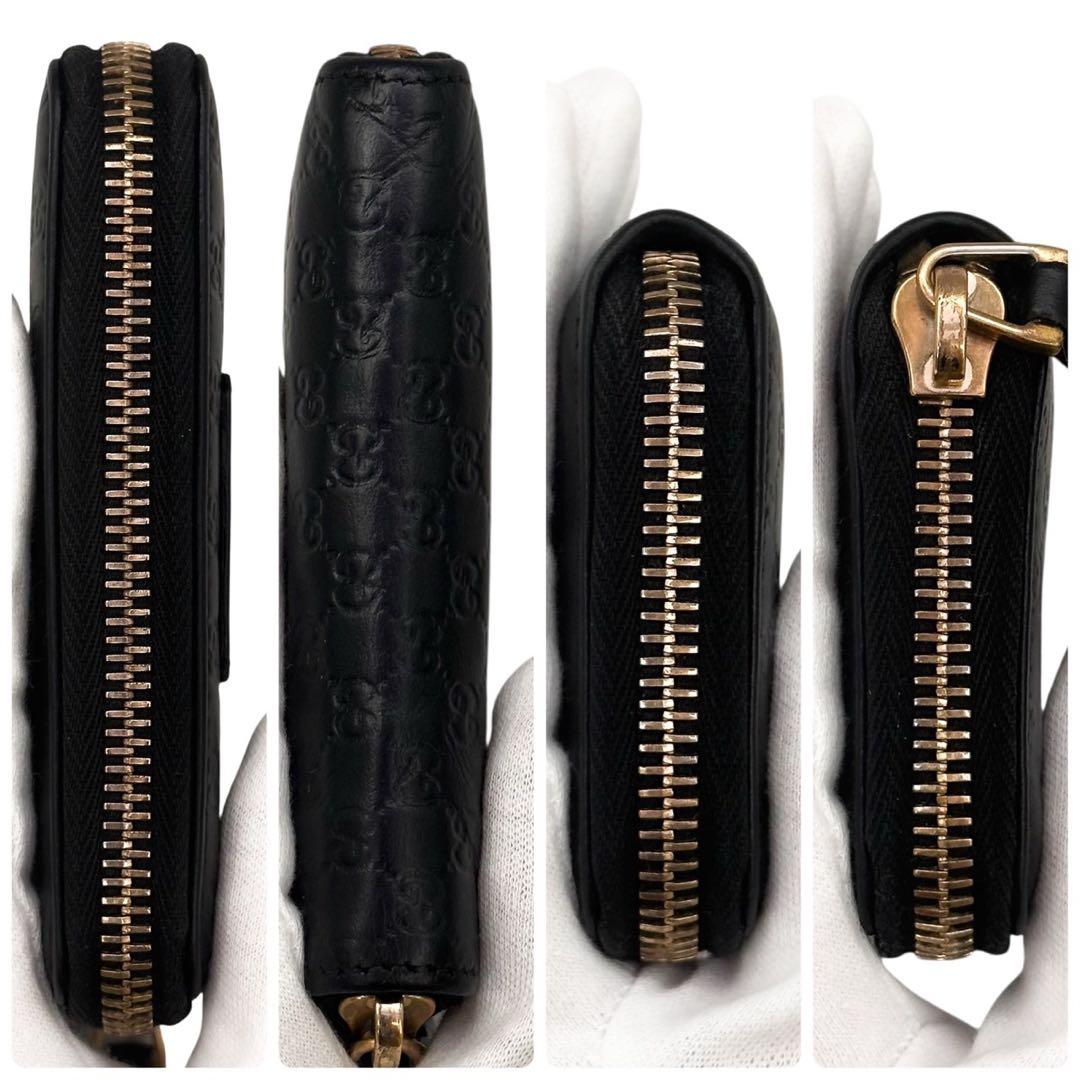 美品 グッチ マイクロシマ ケース 財布 小銭入れ カード コンパクト 黒