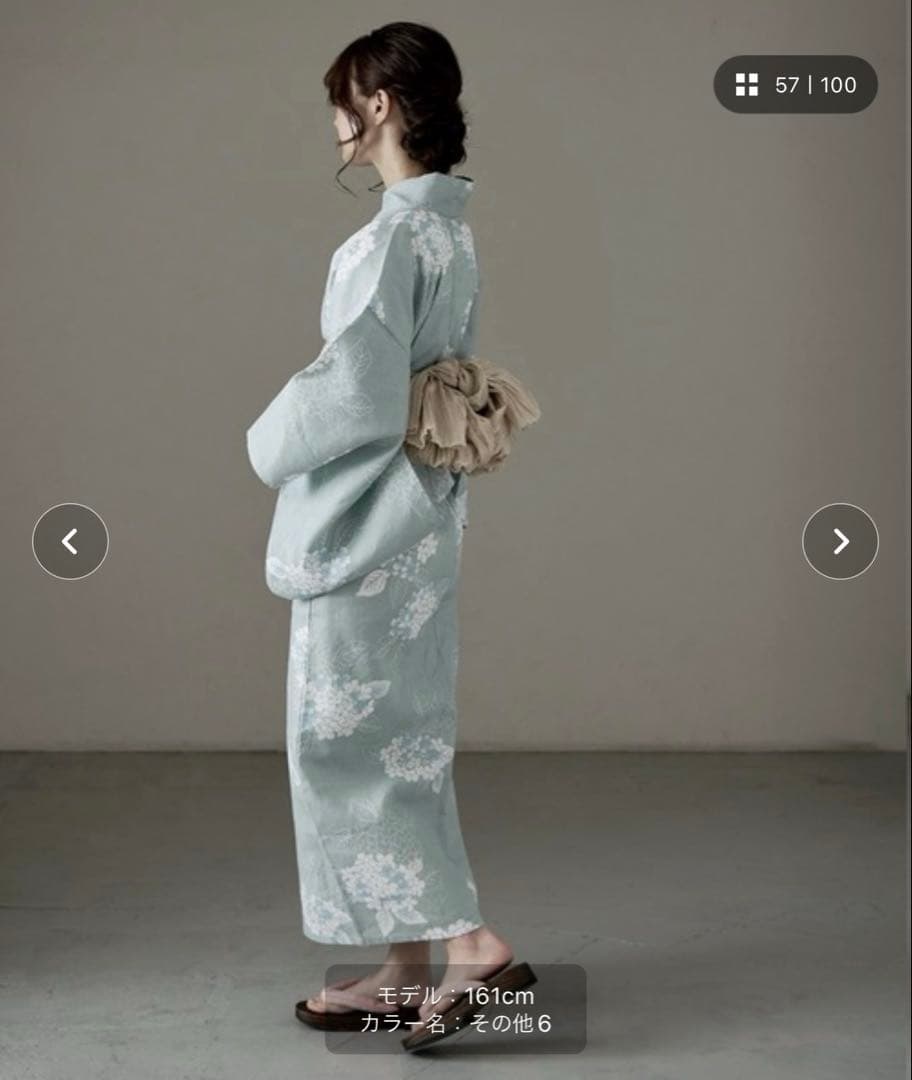 大人浴衣asaka 着付けのいらない二部式浴衣 セパレート式綿麻浴衣 2点セット