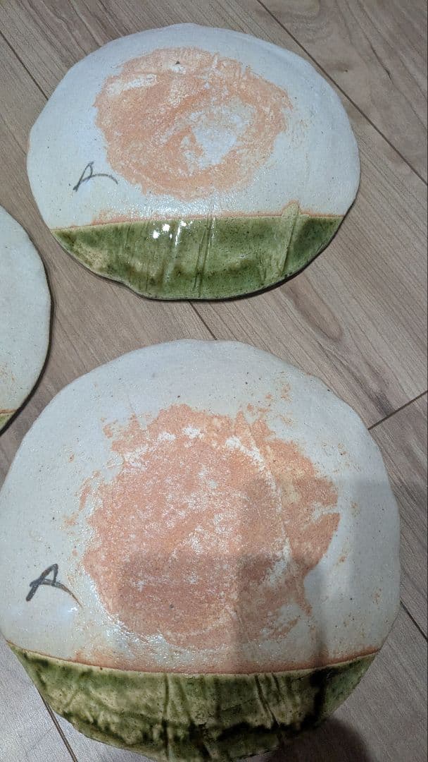 【未使用】織部焼　玉山保夫窯　指導者玉置保夫　カニ　絵皿　5枚セット