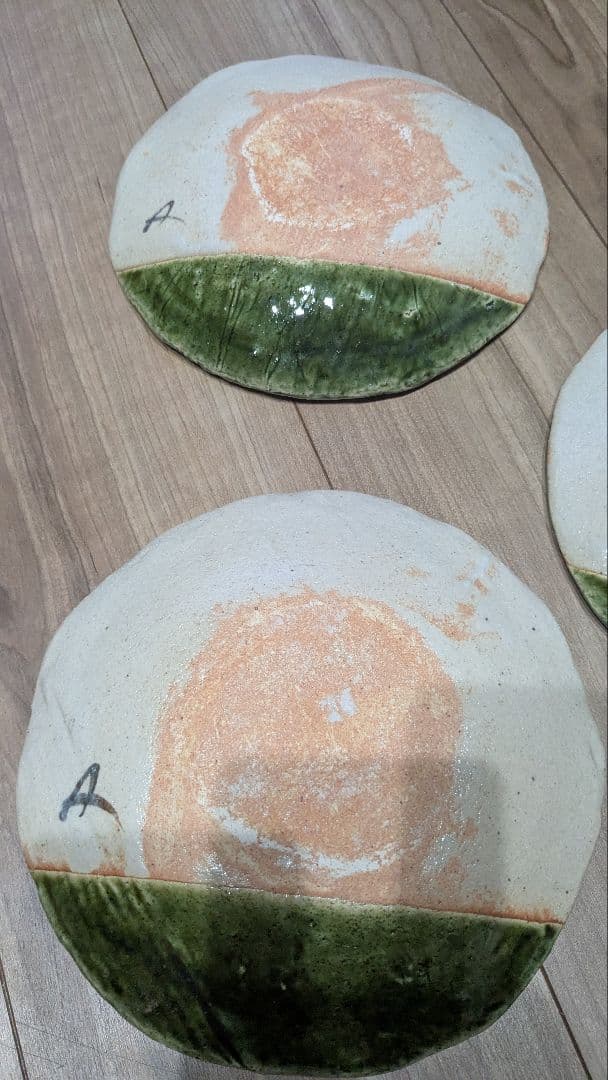 【未使用】織部焼　玉山保夫窯　指導者玉置保夫　カニ　絵皿　5枚セット