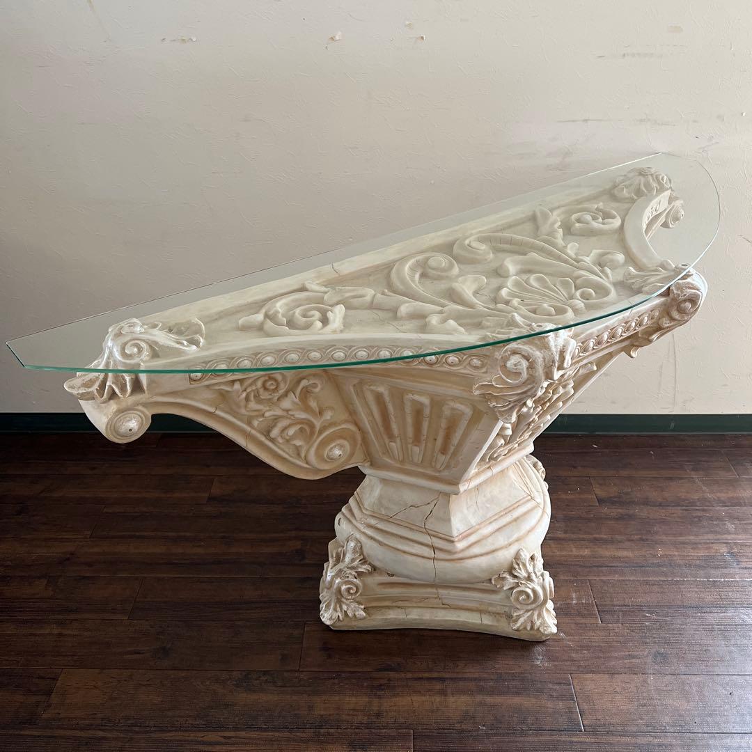 k512r122 まるで宮殿のようなコンソールテーブル ガーデンコラム風 ガラス