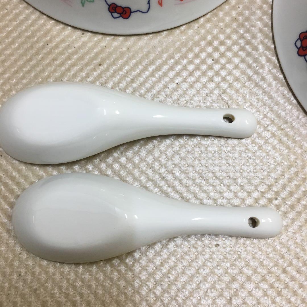 0742 ハローキティ Hello Kitty ラーメン どんぶり レンゲ 2客