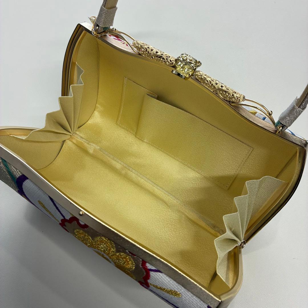 新品 タグ付き 紗織 和装バッグ/草履セット 西陣織 正絹 箱付き