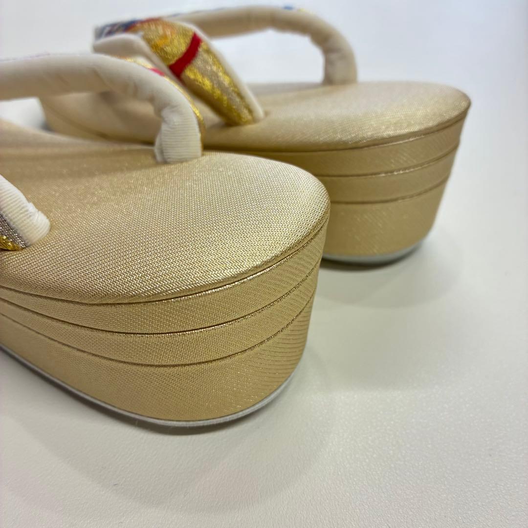 新品 タグ付き 紗織 和装バッグ/草履セット 西陣織 正絹 箱付き