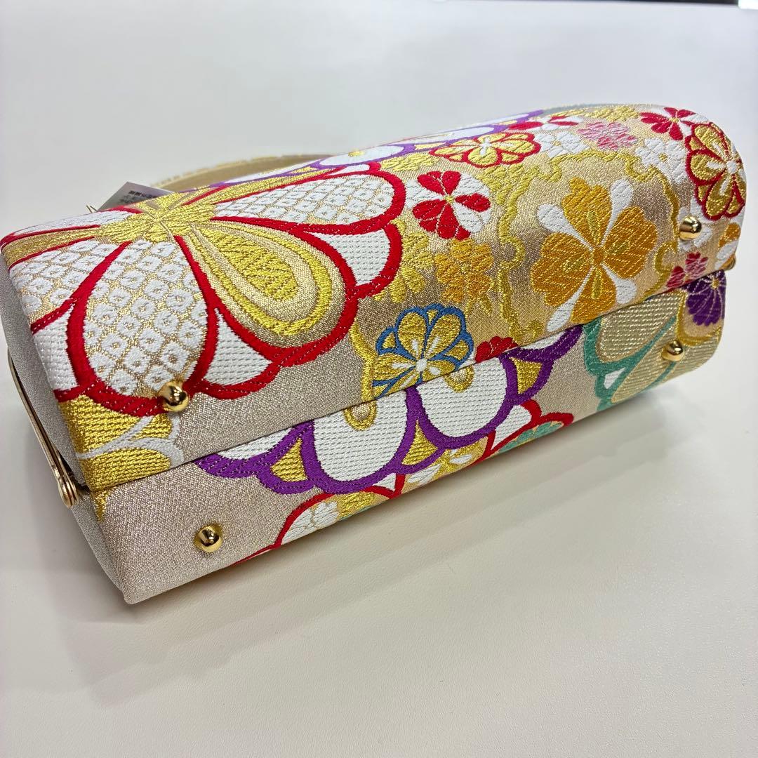 新品 タグ付き 紗織 和装バッグ/草履セット 西陣織 正絹 箱付き
