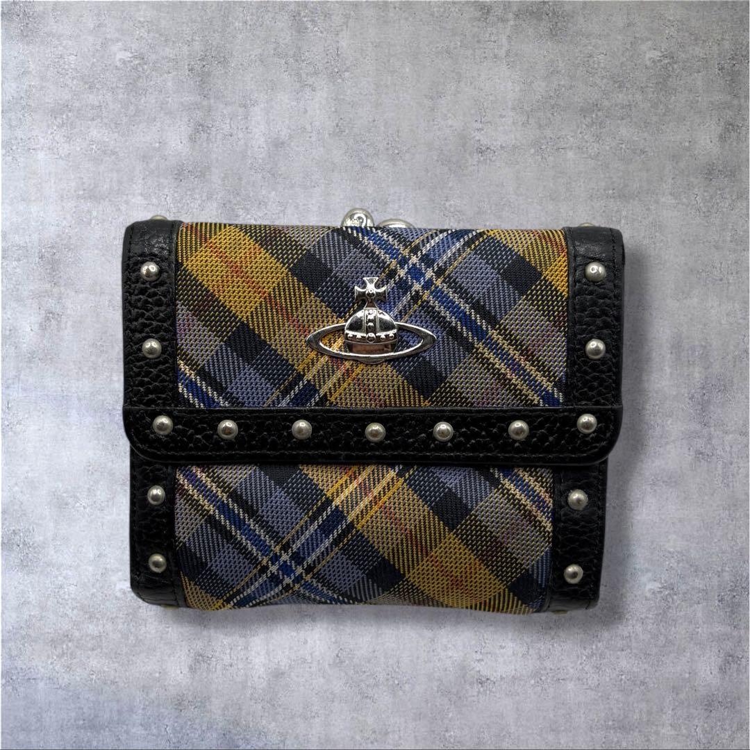 【美品】ヴィヴィアンウエストウッド 三つ折り財布 がま口 スタッズ y2k