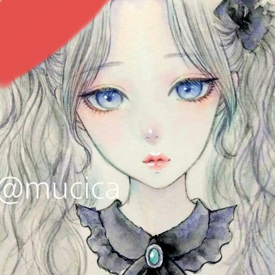 25124A 肉筆原画　手描きイラスト　絵画　オリジナル　アナログ　水彩画