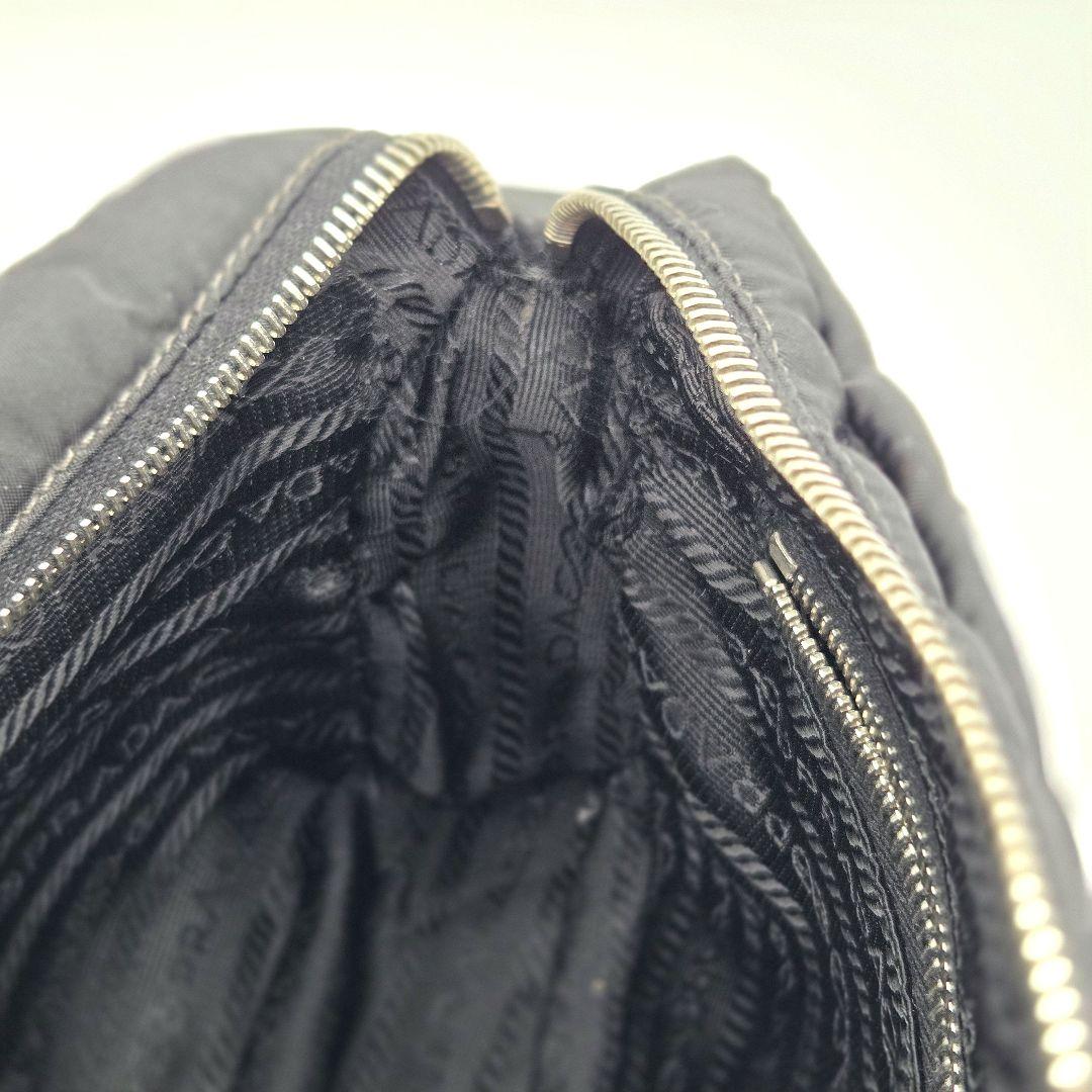 PRADA ショルダーバッグ ナイロン レザー カメラバッグ ロゴプレート ネロ