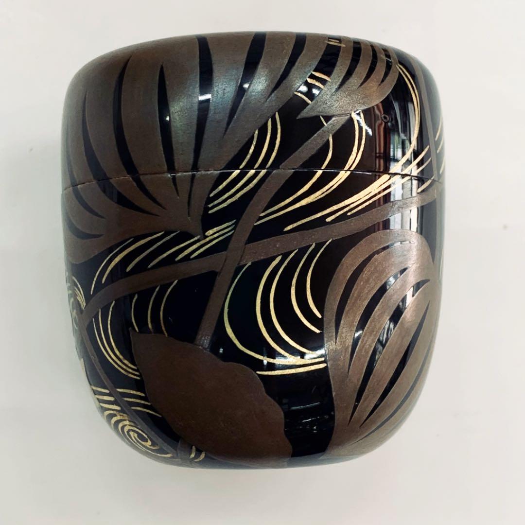 【中棗　水葵　蒔絵】田中宗凌　共箱