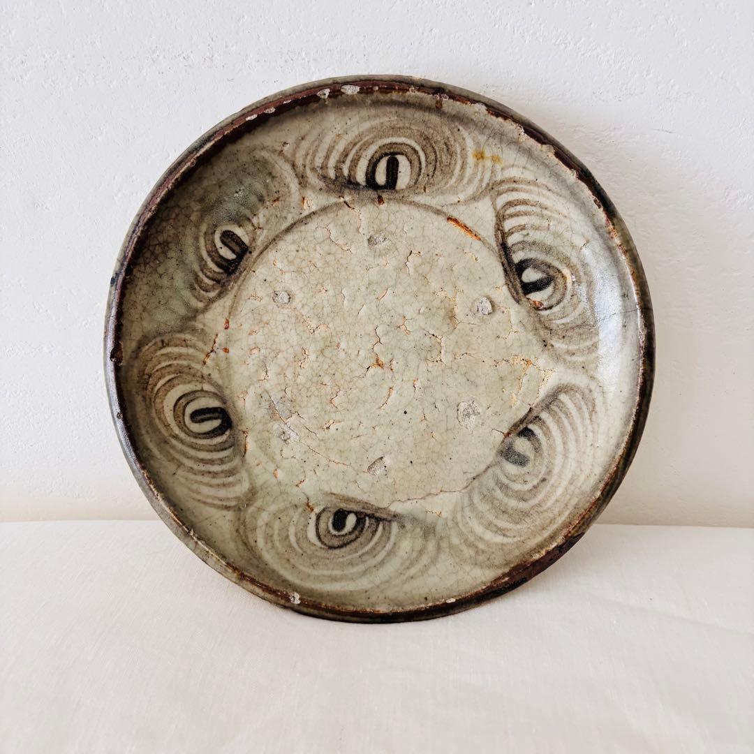 【古瀬戸】馬の目皿　9寸　江戸期　瀬戸焼　民藝