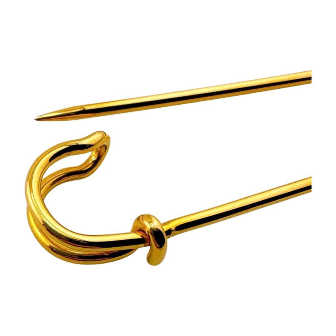 エルメス GP セリエ ピンブローチ　安全ピン　ゴールド　レディース