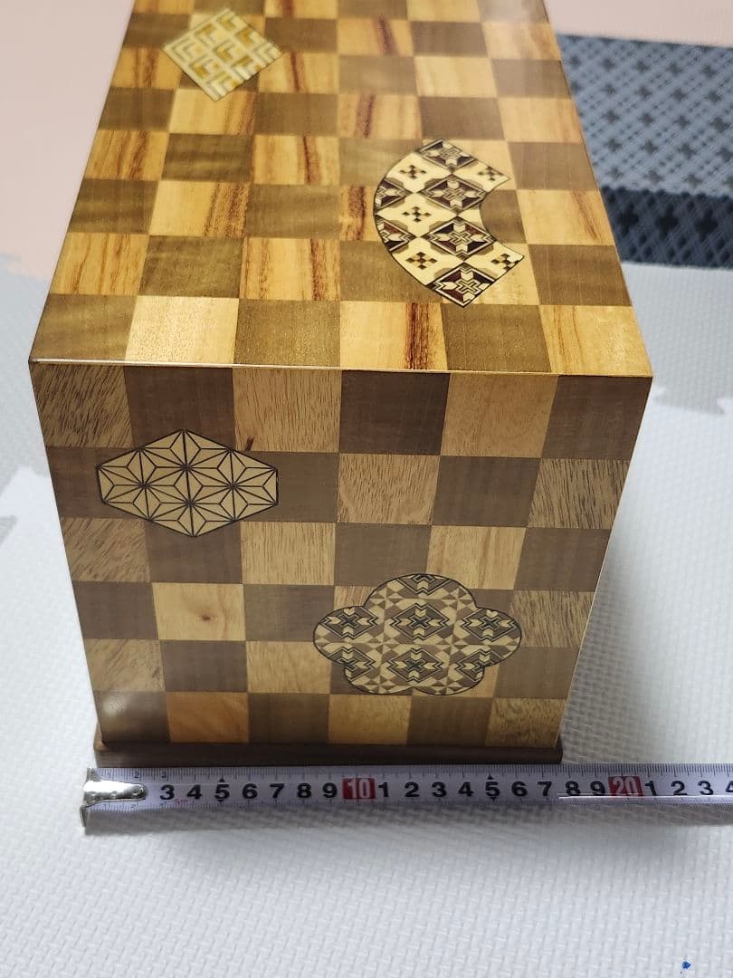 箱根寄木細工 木製収納ボックス　三段