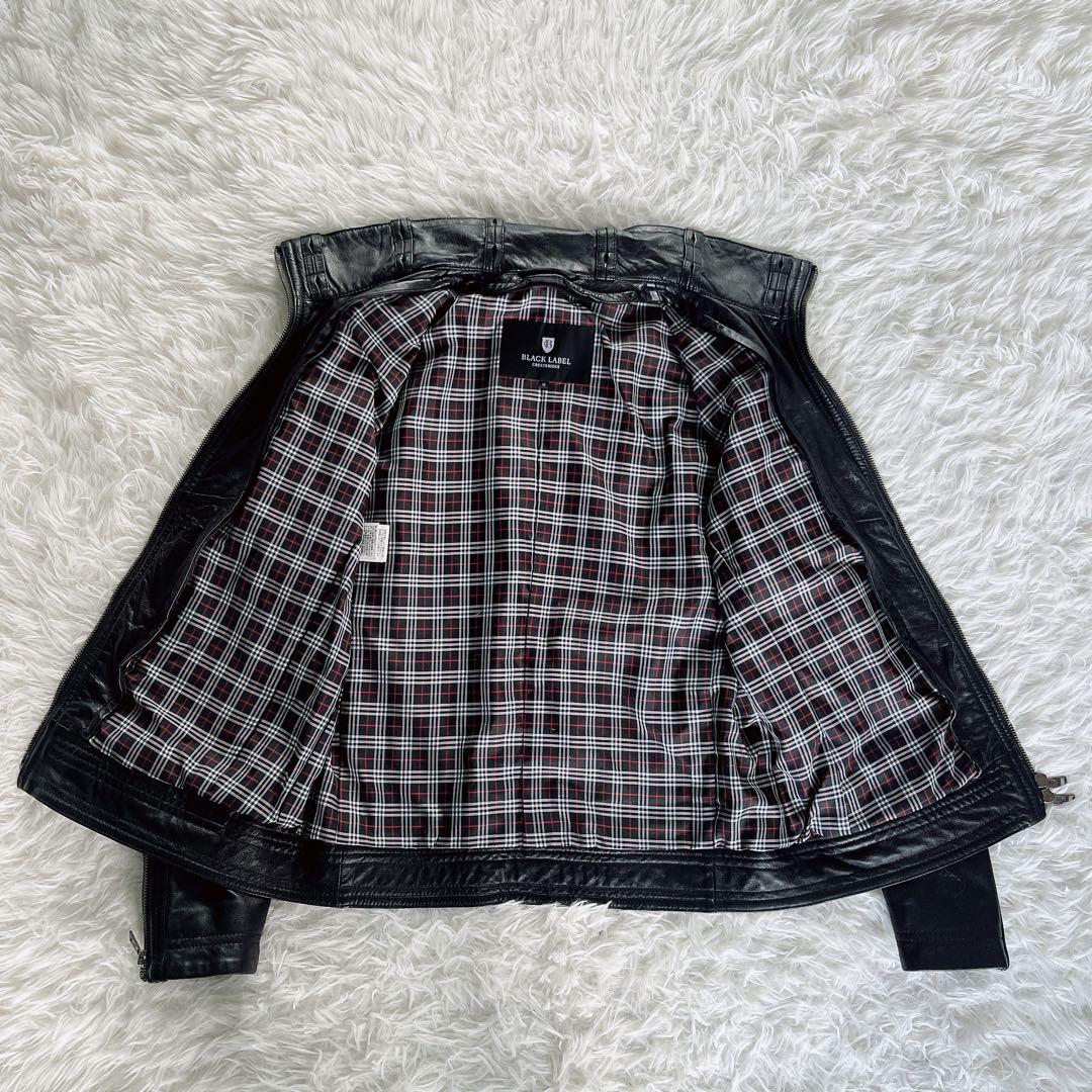 【BLACKLABEL CRESTBRIDGE】ライダースジャケット 羊革 黒M