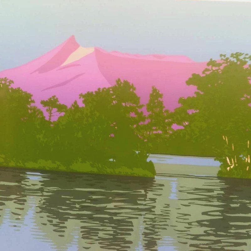 ☆本間武男☆「大沼風景Ⅱ」シルクスクリーン　全紙　未使用！