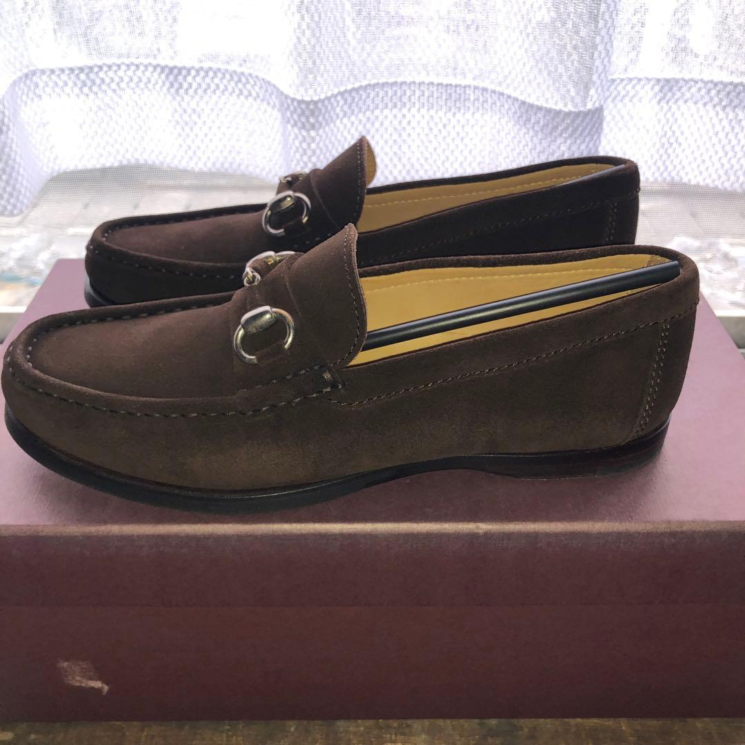 ひでし CARMINA brown suède bit Loafer