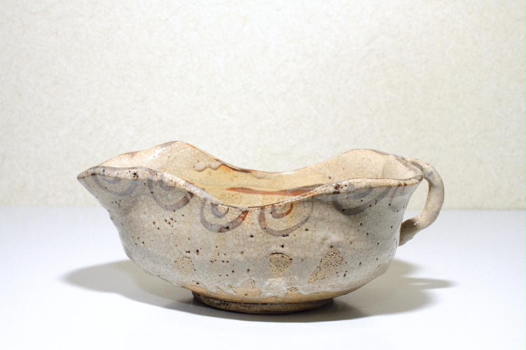 江戸前期-中期 志野織部 菓子鉢 [箱: 嘉永六年新調]