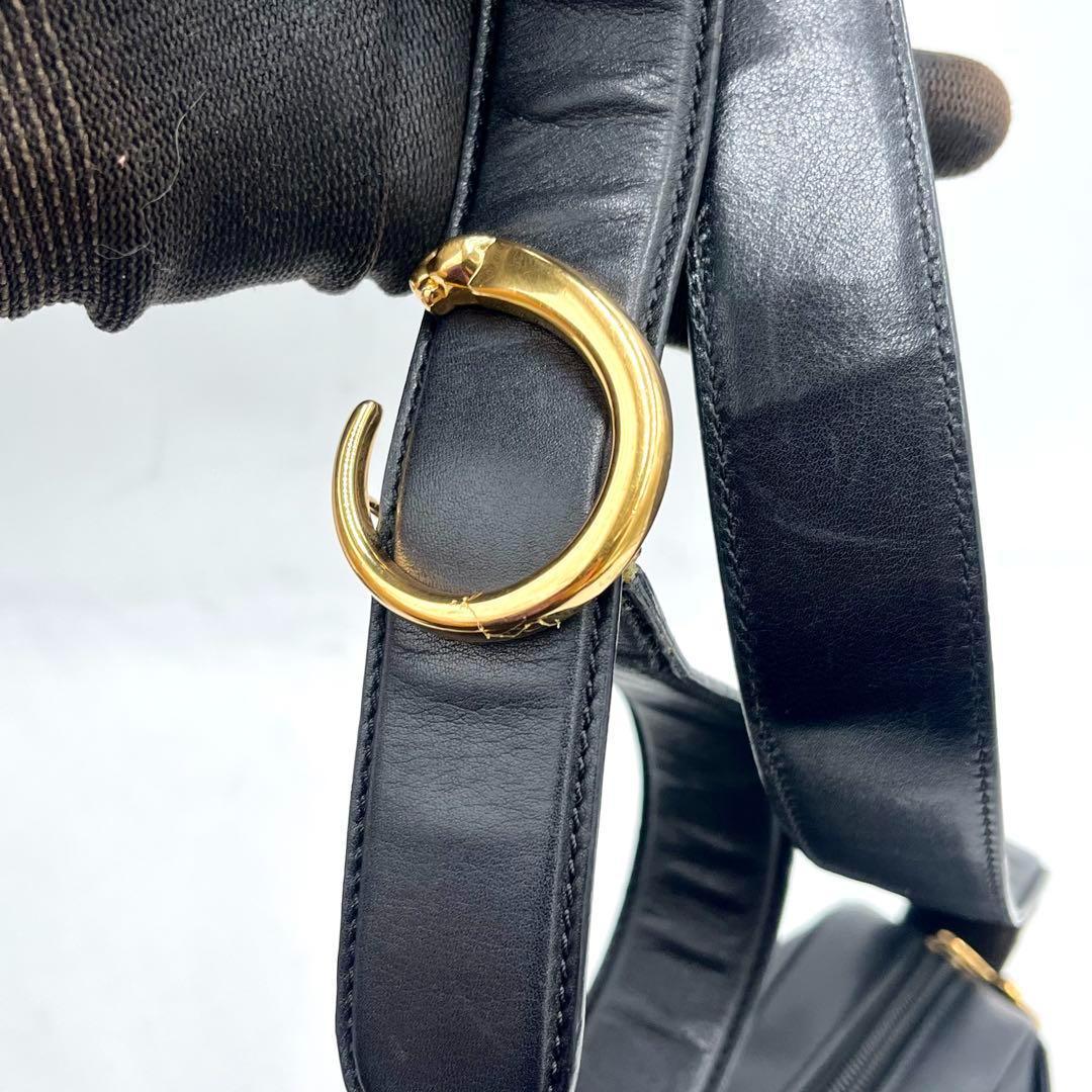 美品希少✨カルティエ ショルダーバッグ パンテール 金具 ロゴ レザー 本革
