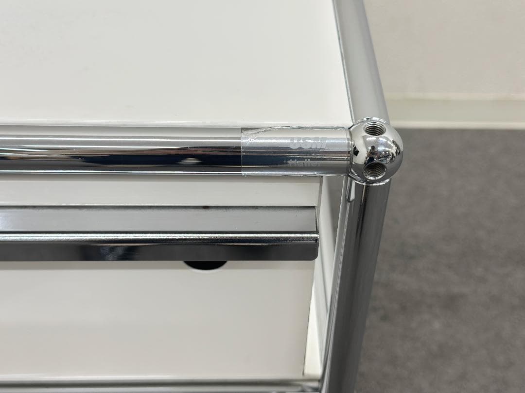 正規品■USMハラー■ロールボーイ　デスクワゴン　2段　鍵なし　ホワイト　白