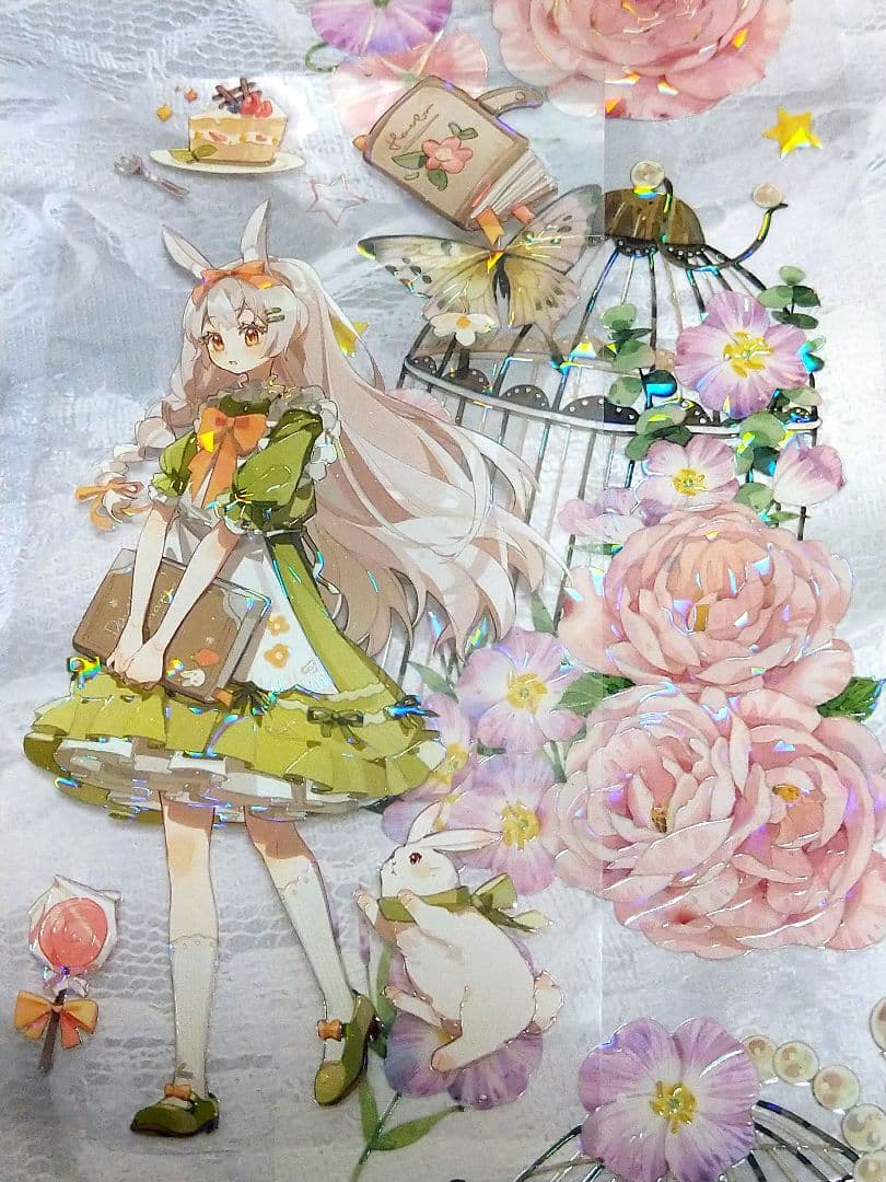 S30＃花笼(贝壳光)迷雾森林切り売り海外装飾マステ