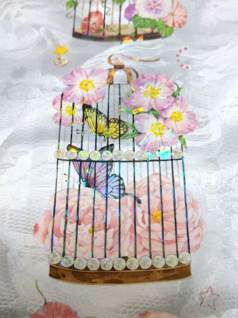 S30＃花笼(贝壳光)迷雾森林切り売り海外装飾マステ