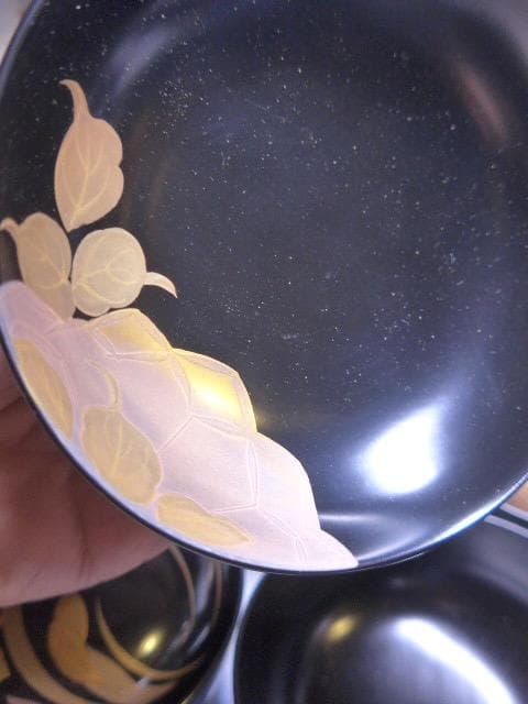 美品です　平安堂の貴重な高級蒔絵椀　草花蒔絵　吸物椀　６客