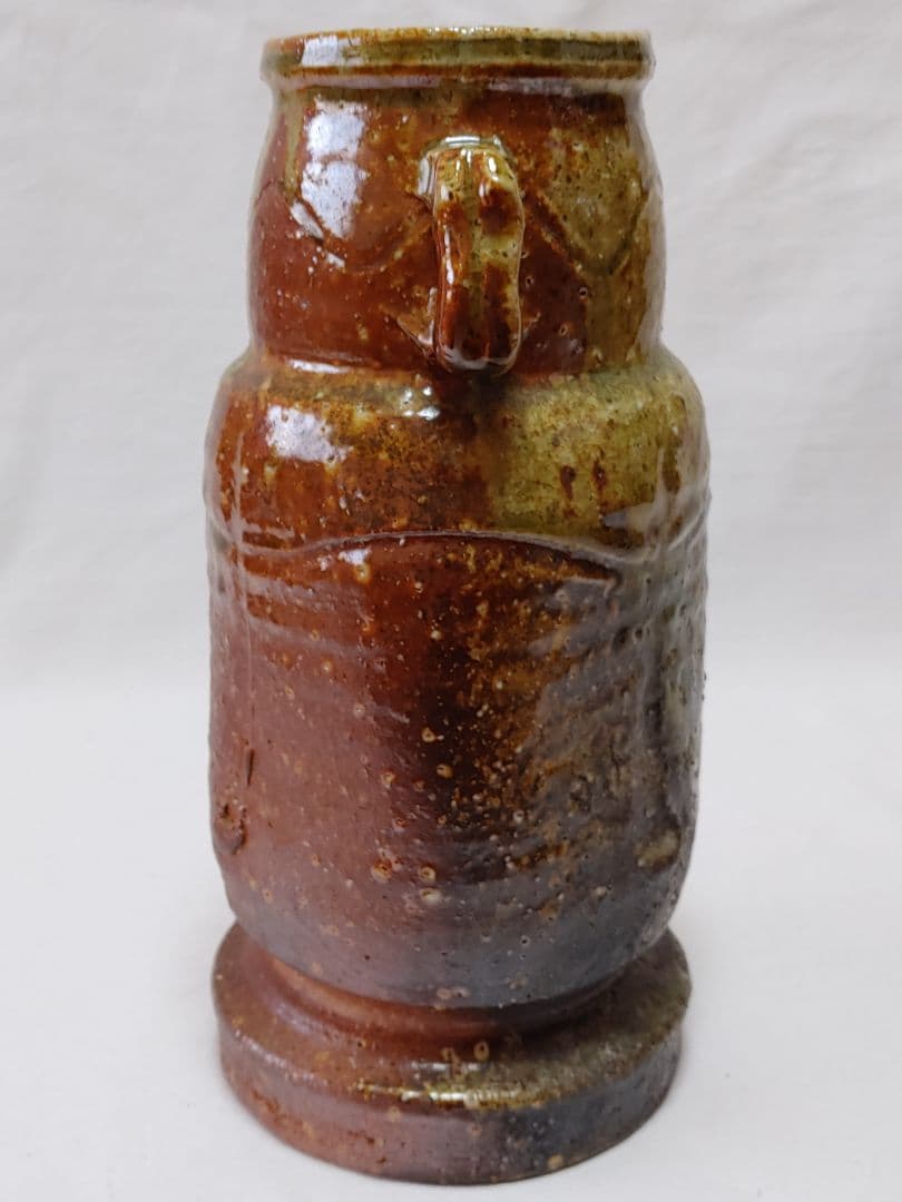 伊賀焼花入　三田窯　谷本景作