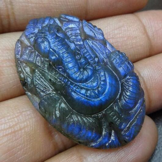 ラブラドライトカービングガネーシャ