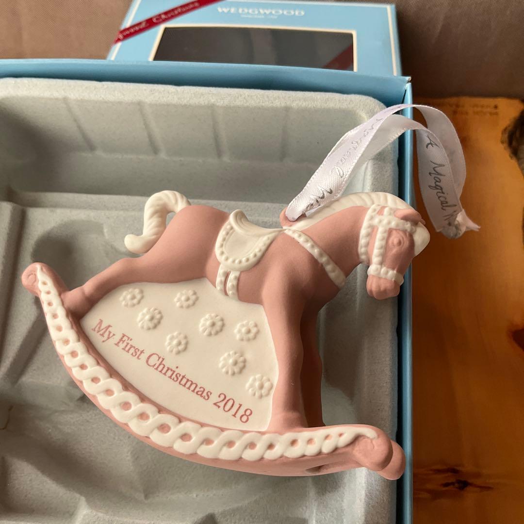 ウェッジウッド　ジャスパーピンクロッキングホースオーナメント 2018