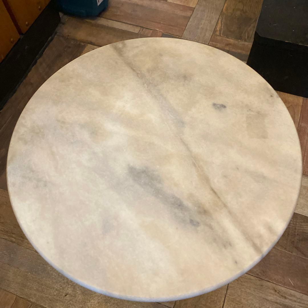 アンティーク　カフェテーブル　大理石&アイアン