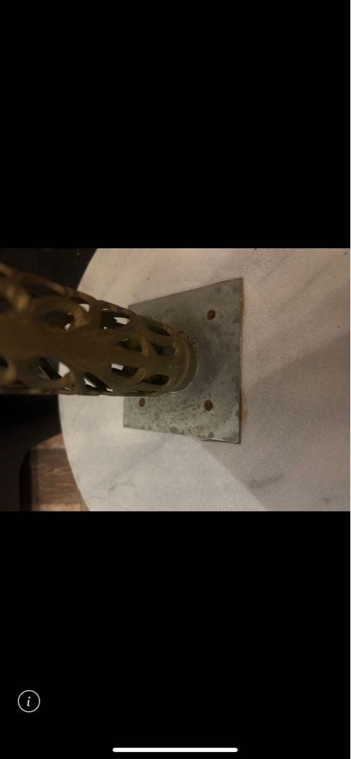 アンティーク　カフェテーブル　大理石&アイアン