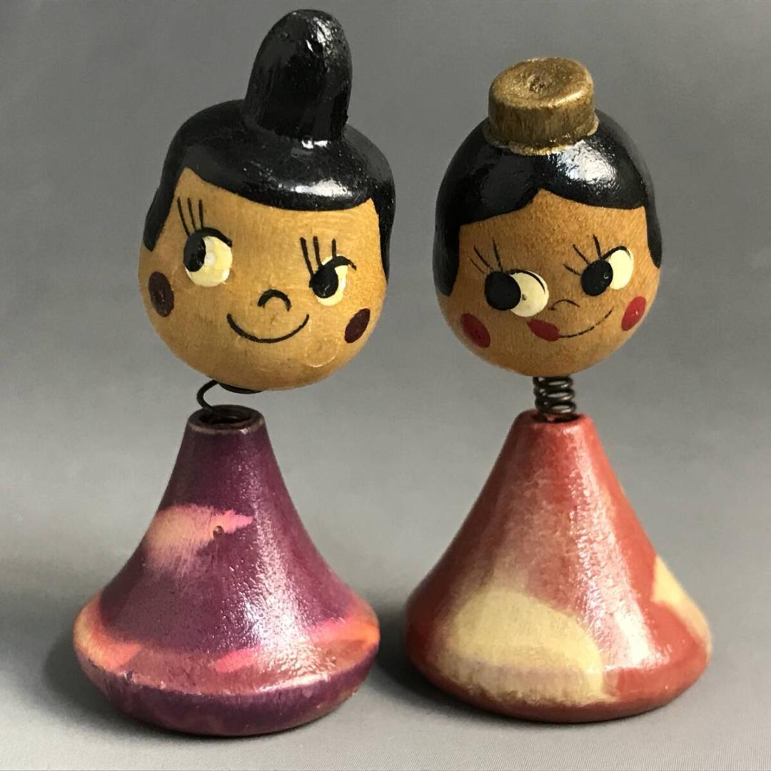 ペコちゃん ポコちゃん 雛人形 首振り こけし 5.5cm 2体 まとめて